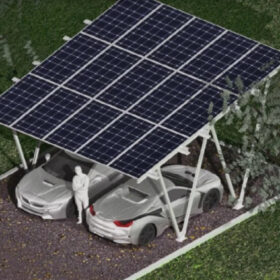 Carport wiata garażowa dwu stanowiskowa z miejscem na 18 modułów fotowoltaicznych