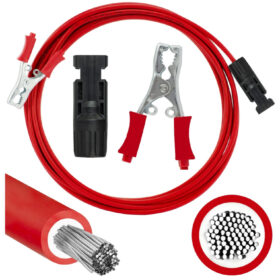 Kabel przyłączeniowy z wtykami typu krokodyl 40A - MC4 4mm2 czerwony /1m/