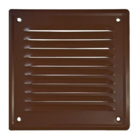 Kratka wentylacyjna metalowa z siatką 140x140mm brązowa airRoxy 02-717 BR