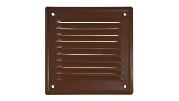 Kratka wentylacyjna metalowa z siatką 140x140mm brązowa airRoxy 02-717 BR