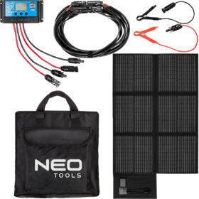 Ładowarka solarna przenośny panel słoneczny 120W 2x USB Typ-A 1x USB Typ-C regulator napięcia w zestawie z przewodem 5m