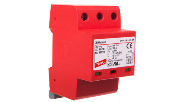Ogranicznik przepięć C Typ 2 do ochrony instalacji PV 600V DC 3P 12
