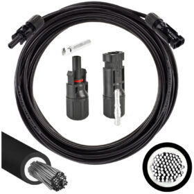 Przedłużacz solarny kabel 4mm2 z wtykami typu MC4 czarny 20m