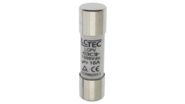 Wkładka bezpiecznikowa topikowa cylindryczna rurkowa fotowoltaiczna 10x38 gPV 16A 1000V DC 9573