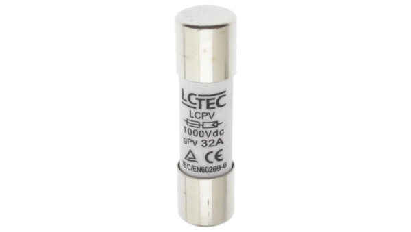 Wkładka bezpiecznikowa topikowa cylindryczna rurkowa fotowoltaiczna 10x38 gPV 32A 1000V DC 9576