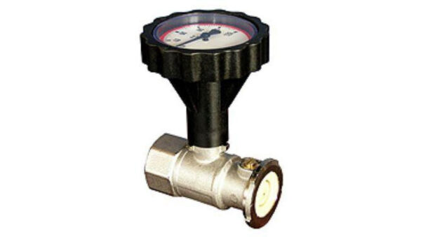 Zawór kulowy ZWROTNY z termometrem 1″ i z nakrętką (półśrubunkiem) 1″1/2