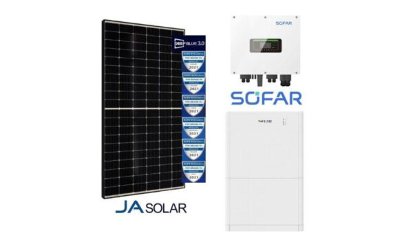 Zestaw Hybrid 5.27 kW: SOFAR HYD5KTL-3PH + 13*JA SOLAR 405W MR Czarna rama + Magazyn energii Sofar 10kWh BTS E5-DS5