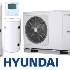 Zestaw Pompa Ciepła HYUNDAI Monoblok 10kW + Zbiornik buforowy SL 130L + SOLITANK Zasobnik stojący CWU 245L z wężownicą 3.83m2