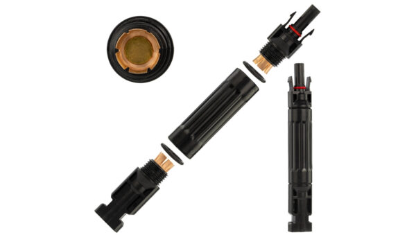 Złącze bezpiecznikowe solarne MC4 1000V DC 32A IP67 na wkładki topikowe cylindryczne 10x38mm VCX