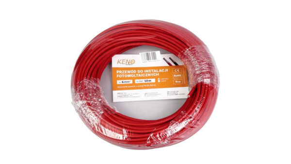 Przewod KENO 6mm2 czerwony opakowanie 50m KABEL‑6MM‑RED‑50M