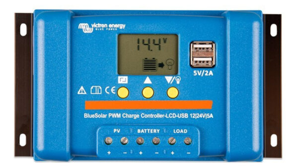 Regulator Ładowania BlueSolar PWM LCDiUSB 12/24V (5A) ‑ SCC010005050