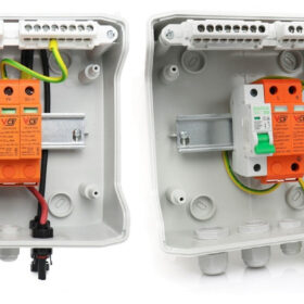 Rozdzielnica PV 1000V DC‑AC 1 string B20 1‑FAZ fotowoltaika. Rozdzielnica ETI 1x8 wyposażona