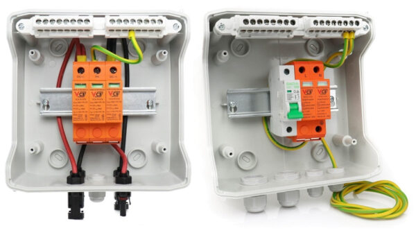 Rozdzielnica PV 1000V DC‑AC 1 string B25 1‑FAZ fotowoltaika. Rozdzielnica ETI 1x8 wyposażona