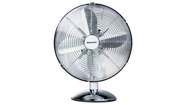 Wentylator biurkowy metalowy WT‑7033N INOX 35W 4 śmigła 3 prędkości